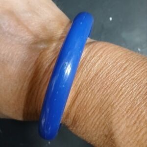 Dark blue plastic bangle bracelet